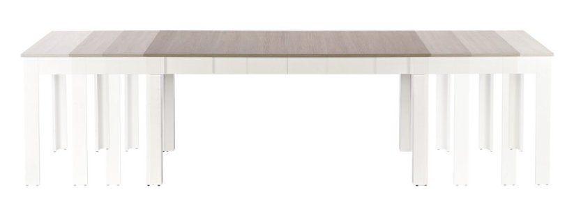 Rozkladací jedálenský stôl SEWERYN 160(300)x90 dub sonoma/biely