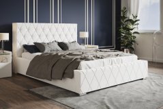 Čalúnená posteľ BED 4 180x200 biela ekokoža