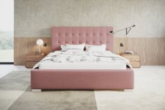 Čalouněná postel BED 2 200x200 růžová