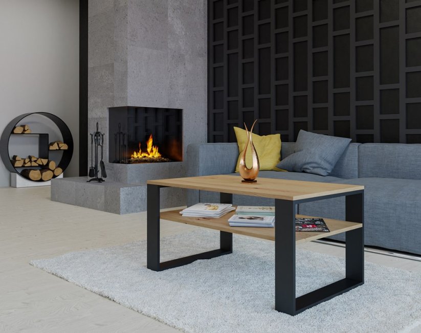 Konferenčný stolík Sava 1 dub artisan/čierna