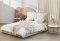Čalouněná postel KAMILA béžová/kovový rám 160x200