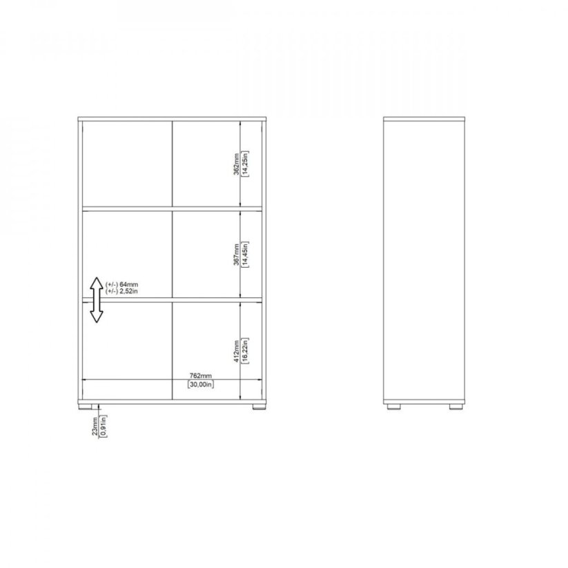 Knihovna Sigal 585 šedá
