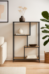 Regálová knihovna ARCANA 400875 přírodní/černá