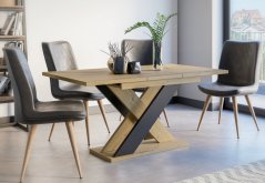 Rozkladací jedálenský stôl PRAVIA dub artisan/čierna 120(160)x75