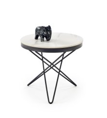 Konferenční stolek LEILA 2 bílý mramor/černá