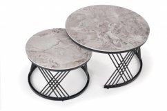 Konferenční stolek FLAMINGO - sada 2 ks šedá/černá
