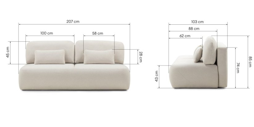 Rozkládací pohovka OLIVIA světle béžová