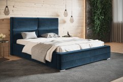 Čalouněná postel BED 3 200x200 modrá