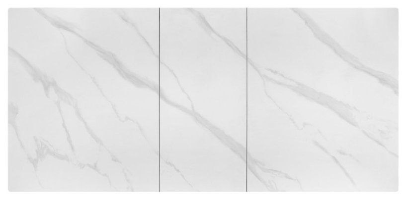 Rozkladací jedálenský stôl PLATAN 140(180)x85 biely mramor/čierny