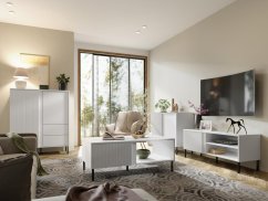 Konferenční stolek Michel R8 bílá/bílé lamely