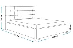 Čalouněná postel BED 2 200x200 bílá