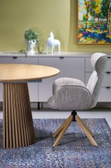 Okrúhly rozkladací jedálenský stôl FARGO 120(210)x120 prírodný