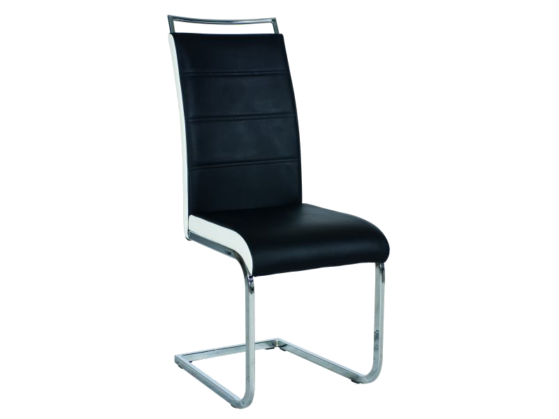 Jedálenská stolička H441 EKOKÔŽE čierna/biela