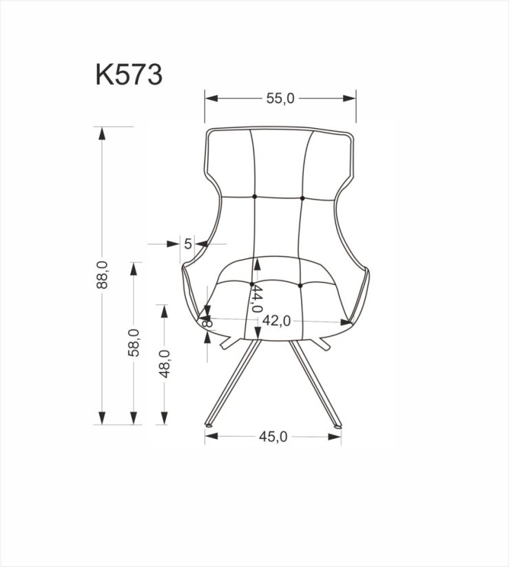 Jedálenská stolička / kreslo K573 sivá