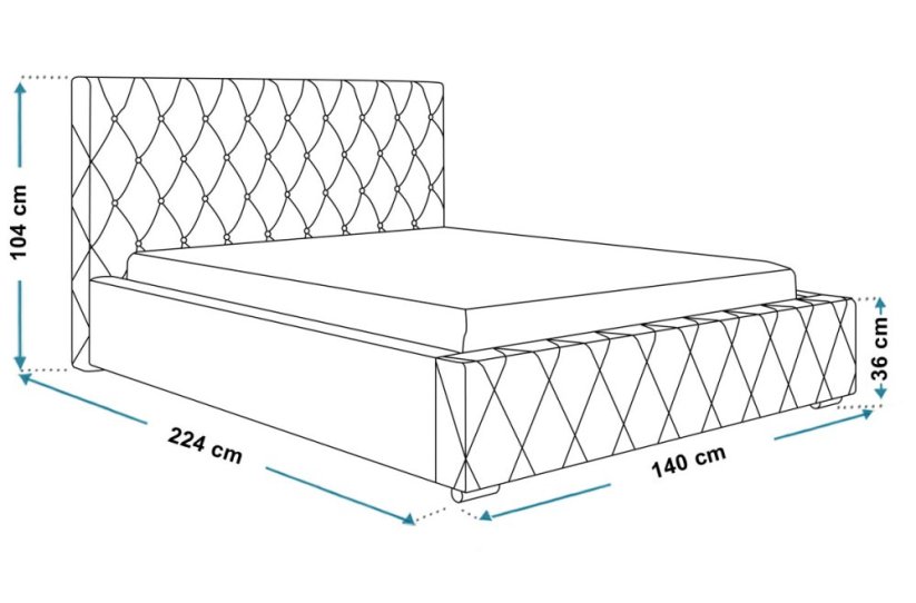 Čalouněná postel BED 4 120x200 růžová