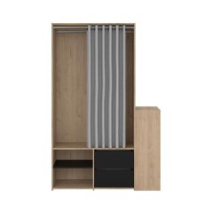 Skriňa Harmony 173 jackson hickory/čierna/sivá
