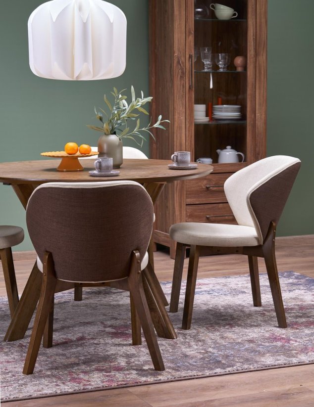 Jedálenská stolička K583 orech/hnedá/béžová