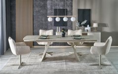 Rozkládací jídelní stůl ARMANI 165(241)x90 travertin / kašmír
