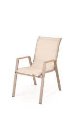 Kovové zahradní křeslo HOVER béžová / cappuccino