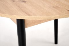 Rozkladací jedálenský stôl PIVOT 102(142)x102 dub artisan/čierna - výpredaj skladu