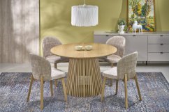 Kulatý rozkládací jídelní stůl FARGO 120(210)x120 přírodní