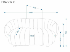 Široké relaxační křeslo FRASER XL tmavě béžové