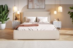 Čalouněná postel BED 8 140x200 bouclé béžová
