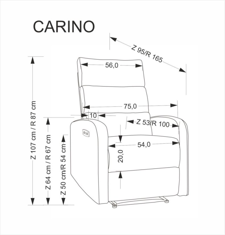 Relaxačné kreslo CARINIO svetlo béžové