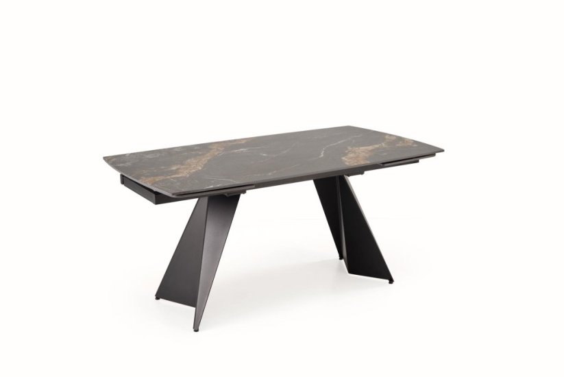 Rozkladací jedálenský stôl ARMANI 165(241)x90 čierny mramor/čierna