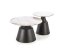 Konferenčný stolík MAGNETA - set 2 ks biely mramor/čierna