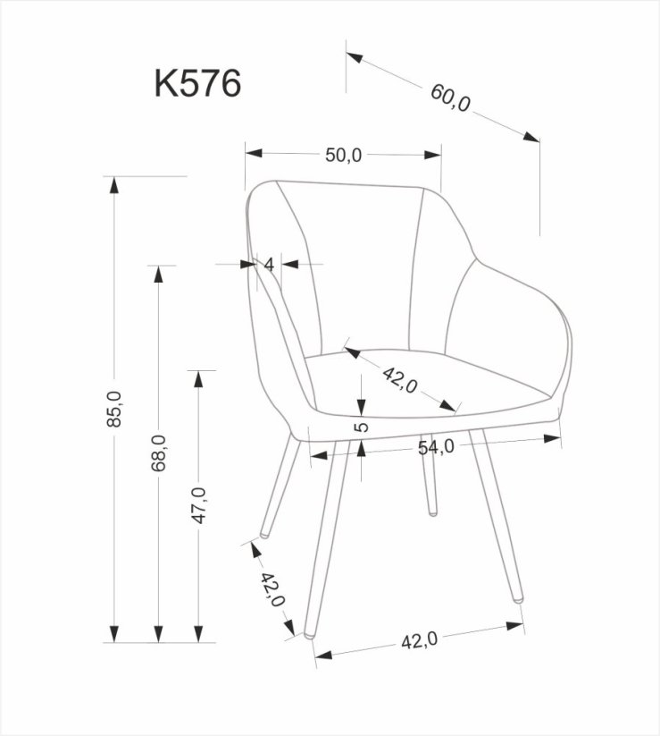 Jedálenská stolička / kreslo K576 béžová