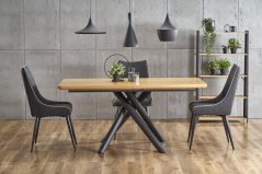 Rozkladací jedálenský stôl DERRICK 160(200)x90 dub prírodný/čierny