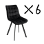 Set 6 kusů jídelní židle NIKI černá