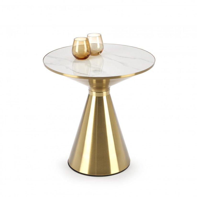 Konferenční stolek TRIBECA bílý mramor/zlatý