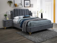 Čalouněná postel MONAKO šedá VELVET 160x200