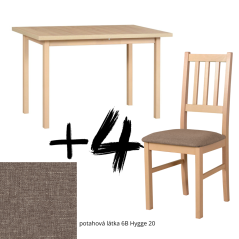 Jedálenský set 4+1 MAX 10/BOS 7 sonoma/hnedá - výpredaj skladu