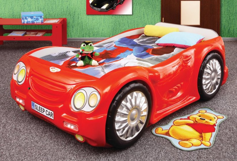 Dětská postel SLEEP CAR červená