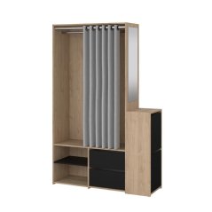 Skriňa Harmony 173 jackson hickory/čierna/sivá