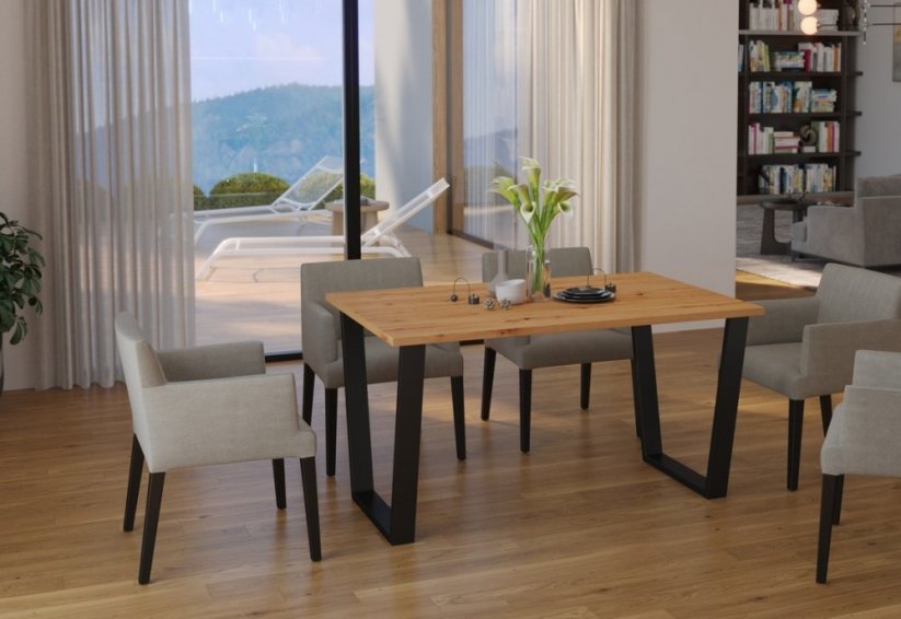 Jedálenský stôl KAISARA čierna/artisan 138x67