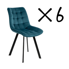Set 6 kusů jídelní židle NIKI tyrkysová