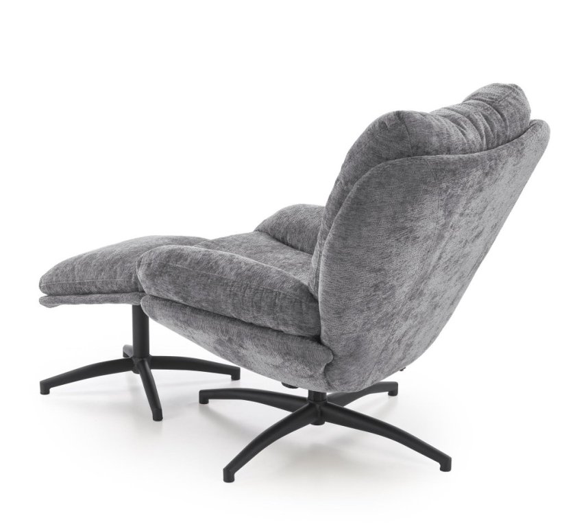 Čalúnené kreslo PESTO s podnožkou sivé