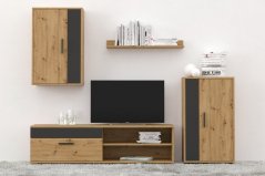 Obývací sestava BENSON dub artisan/černá