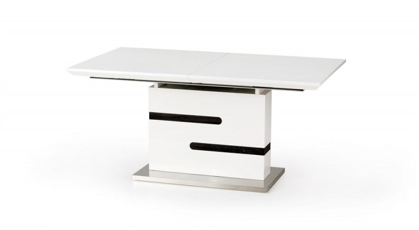 Rozkladací jedálenský stôl MONACO 160(220)x90 sivý/biely