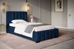 Čalouněná postel BED 1 90x200 tmavě modrá