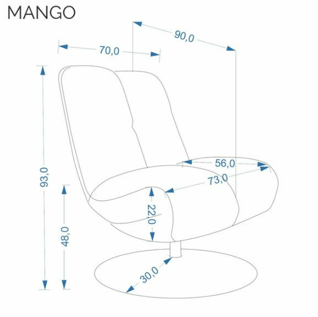 Čalúnené relaxačné kreslo MANGO škoricové