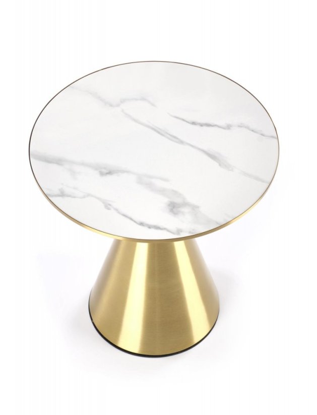 Konferenční stolek TRIBECA bílý mramor/zlatý