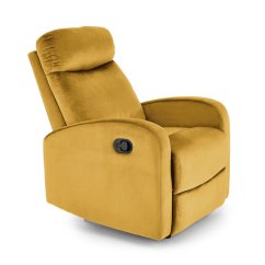 Relaxačné kreslo WONDER horčicové s funkciou hojdania