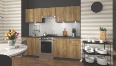 Kuchynská linka DARIA 240 antracit/dub craft