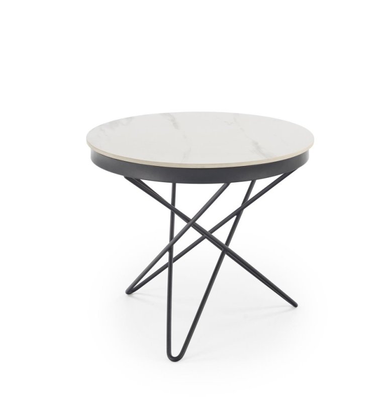 Konferenčný stolík LEILA 2 biely mramor/čierna