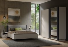Čalouněná postel ALTO s úložným prostorem 160 × 200 cm – antracit / kašmír